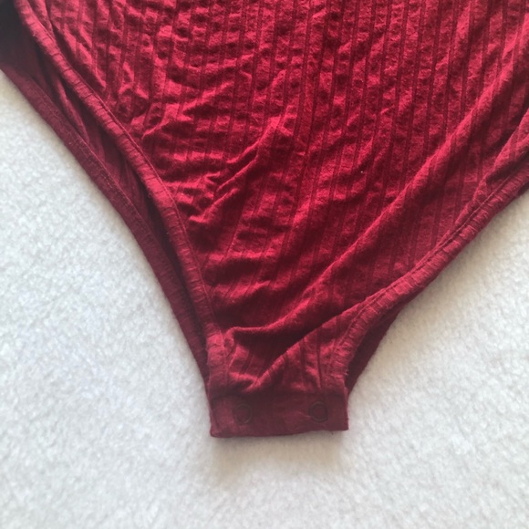 Red Ribbed Bodysuit - Picture 4 of 6